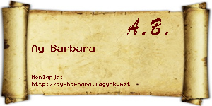Ay Barbara névjegykártya