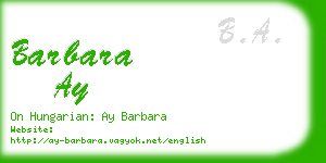 barbara ay business card